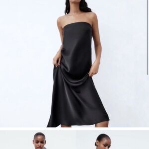Zara Satin Effect Midi Dress